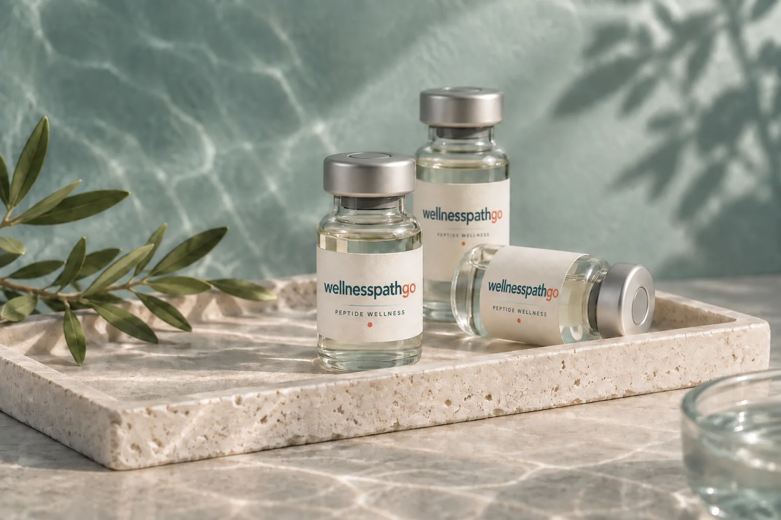 Illustrative pharmacy vials with wellnesspathgo branding